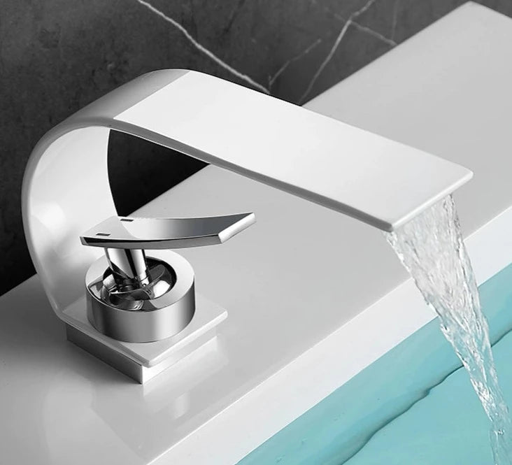 TEEK - Creative Minimalist Copper Bathroom Faucet HOME DECOR theteekdotcom Kapal-White Moon (60cm water inlet pipe))  