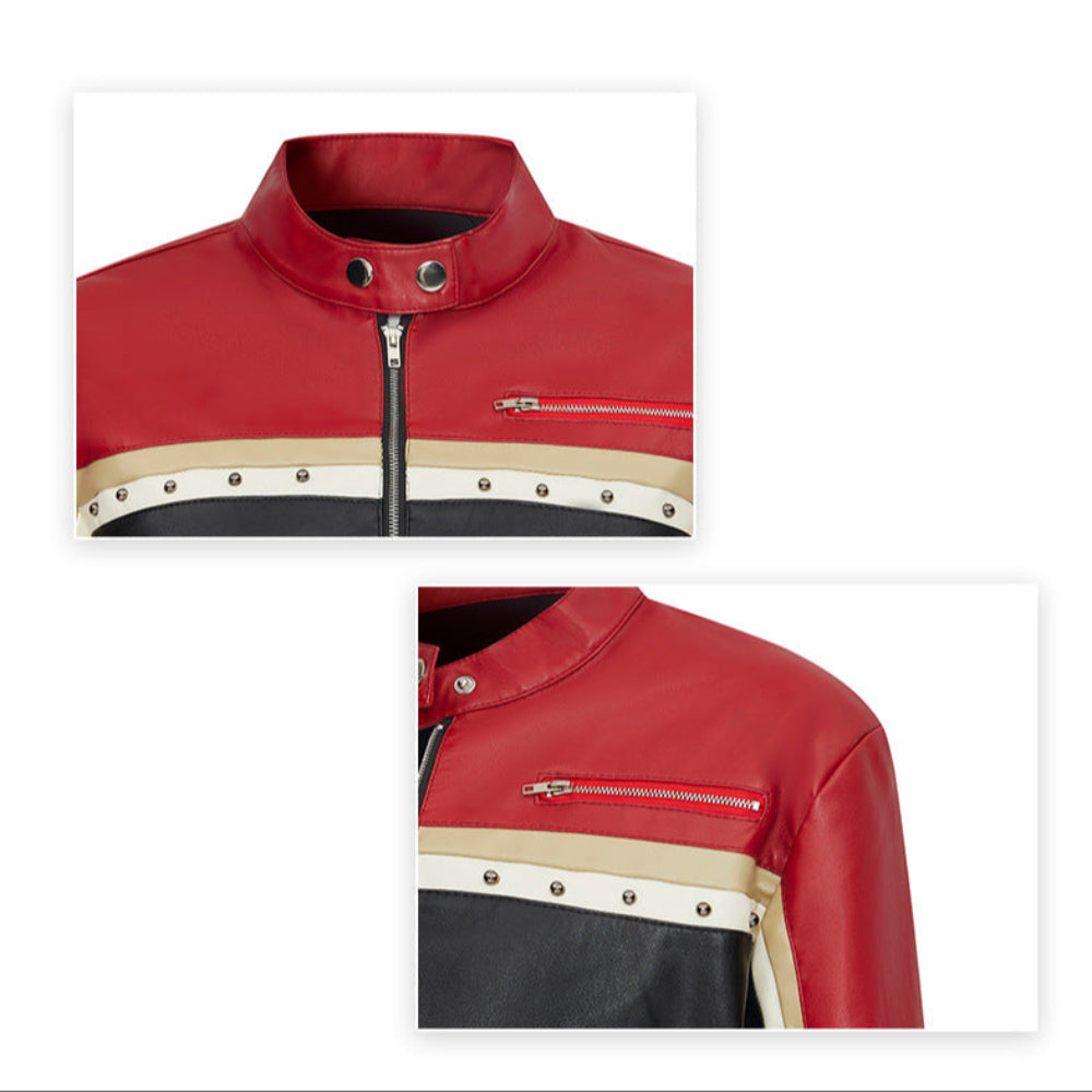 TEEK - Women Cropped Vegan Leather Biker Jacket JACKET TEEK 1TFY