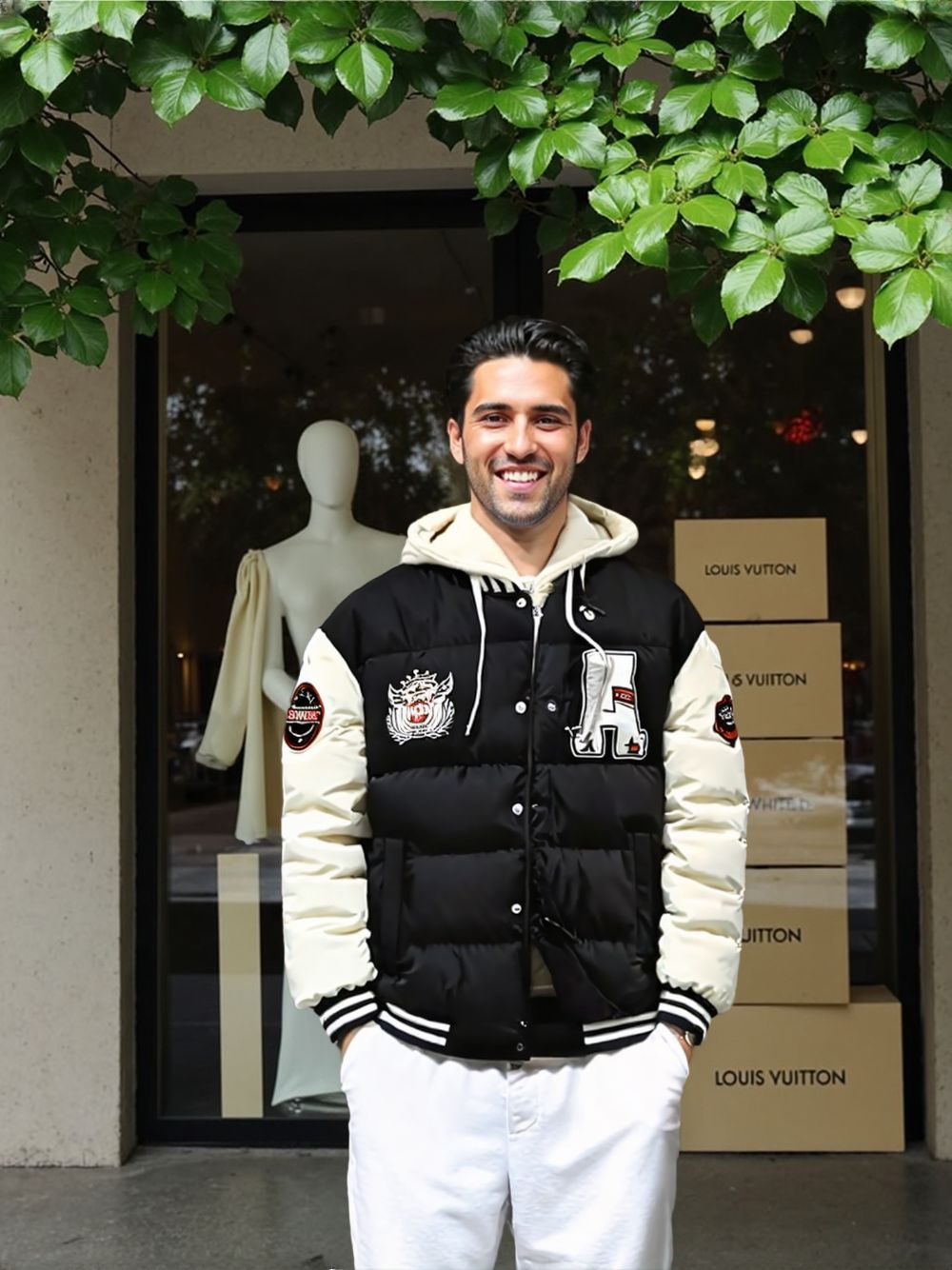 TEEK - Mens Layered Look Hooded Baseball Jacket JACKET TEEK 1TFY