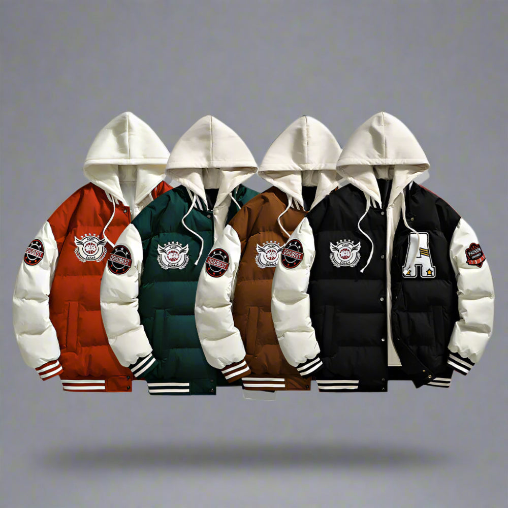 TEEK - Mens Layered Look Hooded Baseball Jacket JACKET TEEK 1TFY