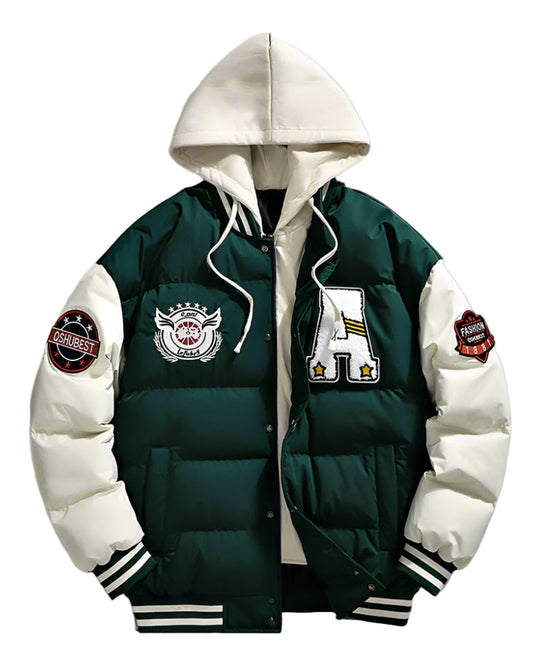 TEEK - Mens Layered Look Hooded Baseball Jacket JACKET TEEK 1TFY