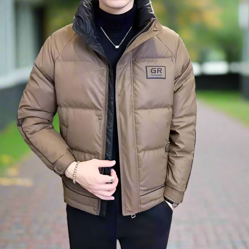 TEEK - Mens High Collar Zipper Puffy Jacket JACKET TEEK 1TFY Khaki XS