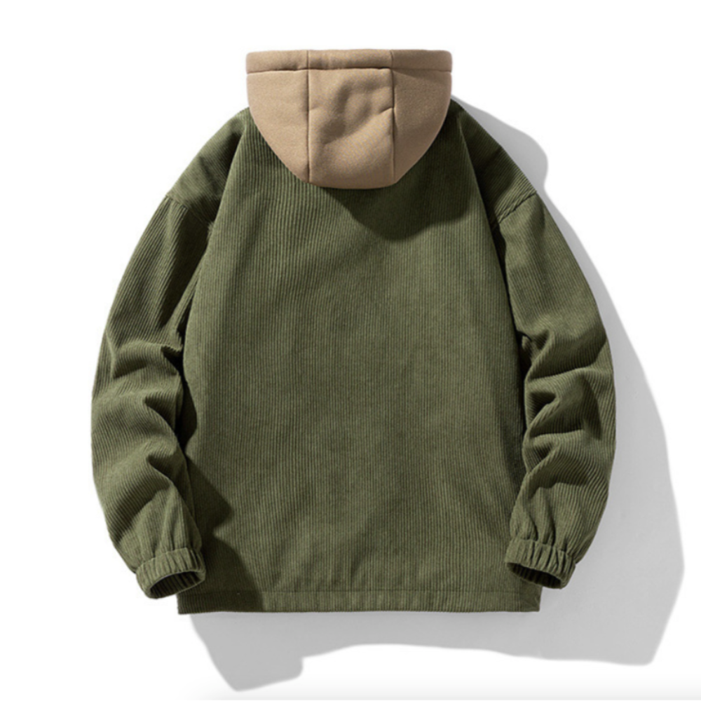 TEEK - Mens Layered Look Hooded Corduroy Fake Fur Lined Jacket JACKET TEEK 1TFY