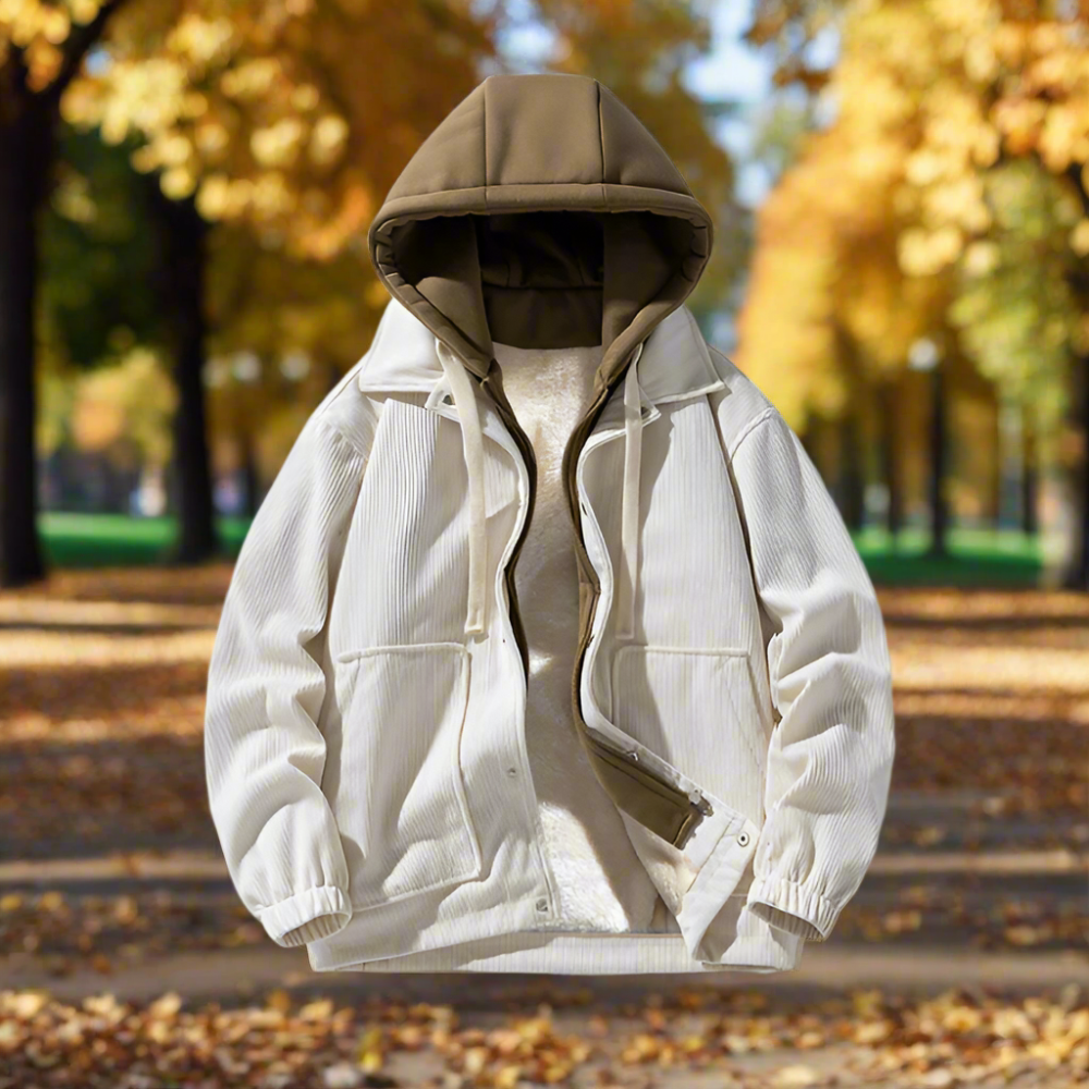 TEEK - Mens Layered Look Hooded Corduroy Fake Fur Lined Jacket JACKET TEEK 1TFY