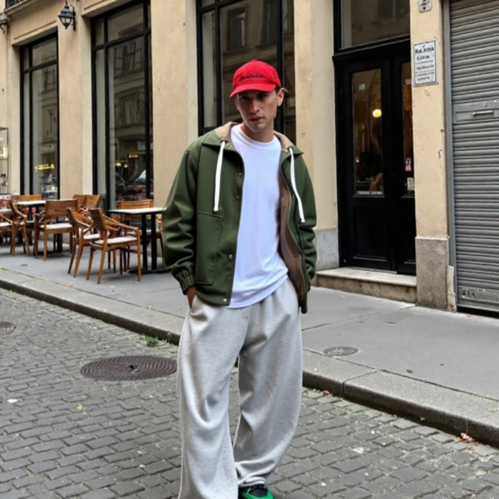 TEEK - Mens Layered Look Hooded Corduroy Fake Fur Lined Jacket JACKET TEEK 1TFY Green M