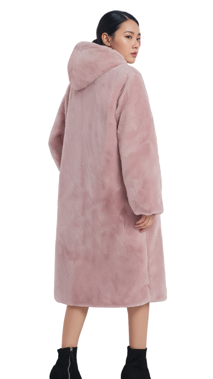 TEEK - Hooded Faux Fur Pocketed Coat COAT TEEK 1TFY