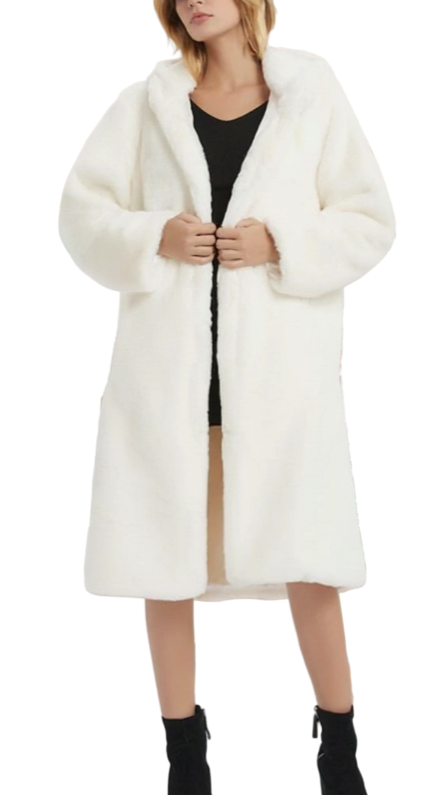 TEEK - Hooded Faux Fur Pocketed Coat COAT TEEK 1TFY