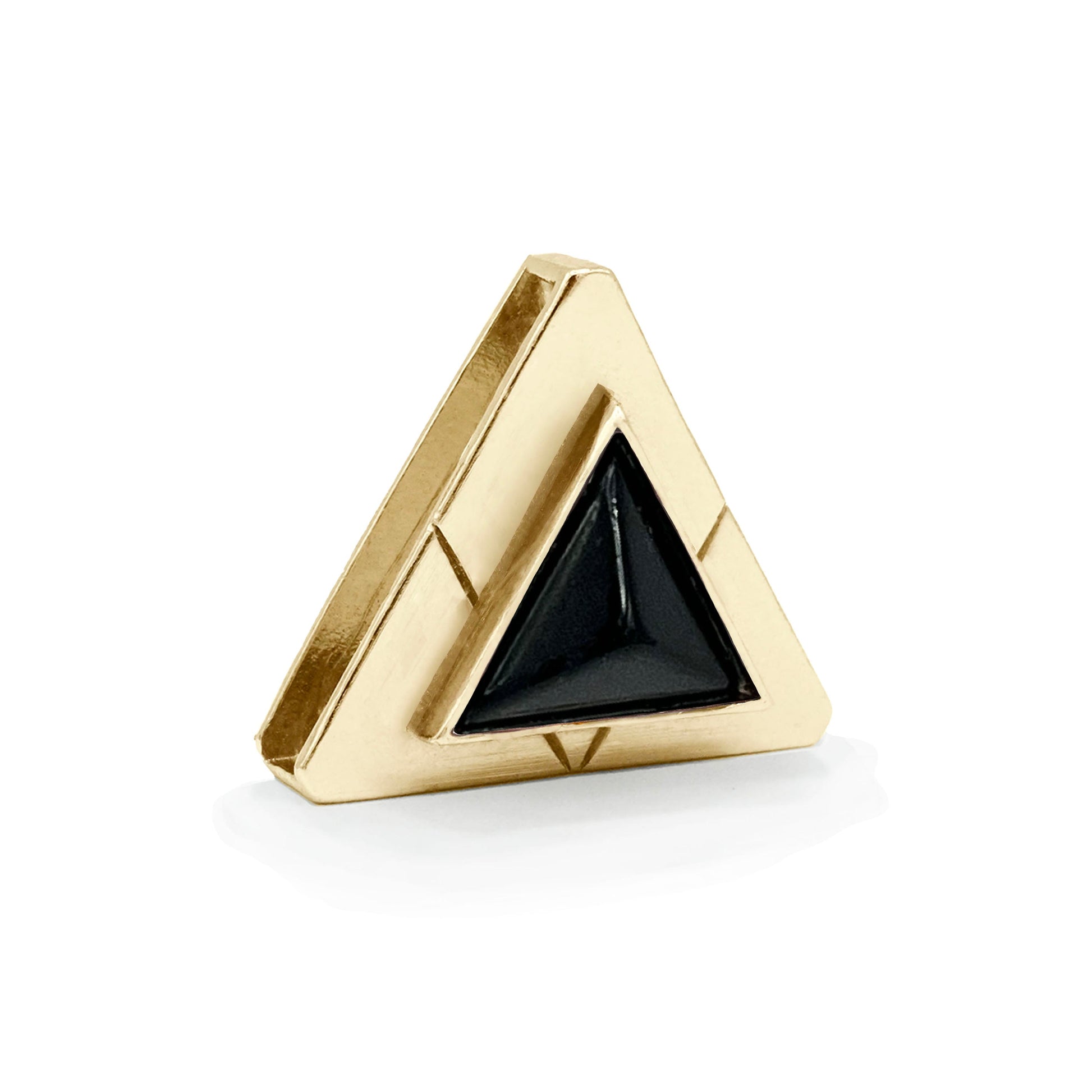 TEEK - Onyx Triangle Crystal Charm – Gold or Silver PET SUPPLIES TEEK DIP S GOLD COLOR