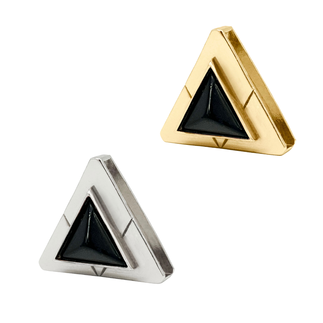 TEEK - Onyx Triangle Crystal Charm – Gold or Silver PET SUPPLIES TEEK DIP