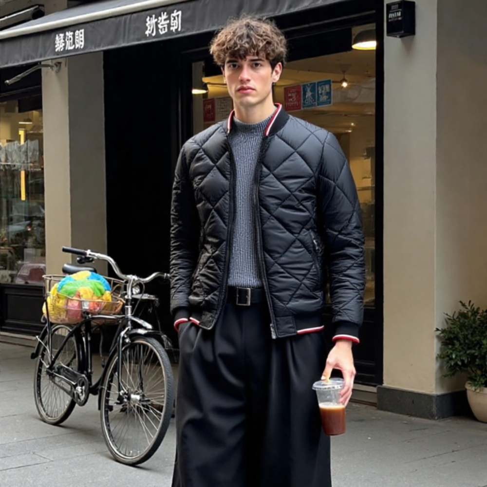 TEEK - Mens Quilted Bomber Jacket JACKET TEEK 1TFY Black S