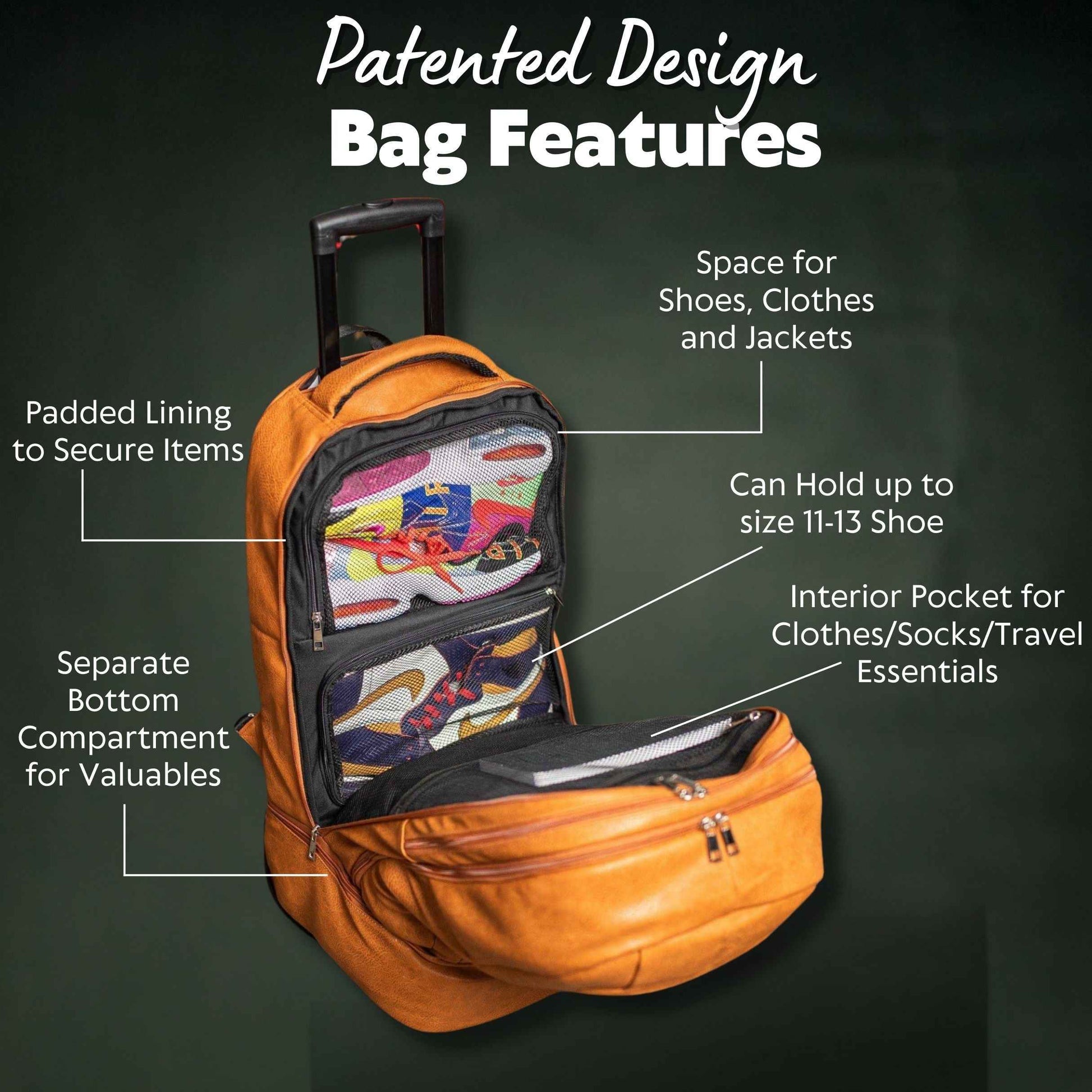 TEEK - Brown Leather Carry-On Patented Roller Bag (Only 150 Made) BAG TEEK SP