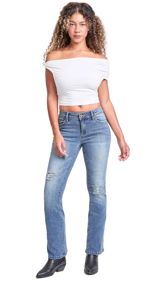 Women's WannaBettaButt Bootcut Mid Rise Jeans