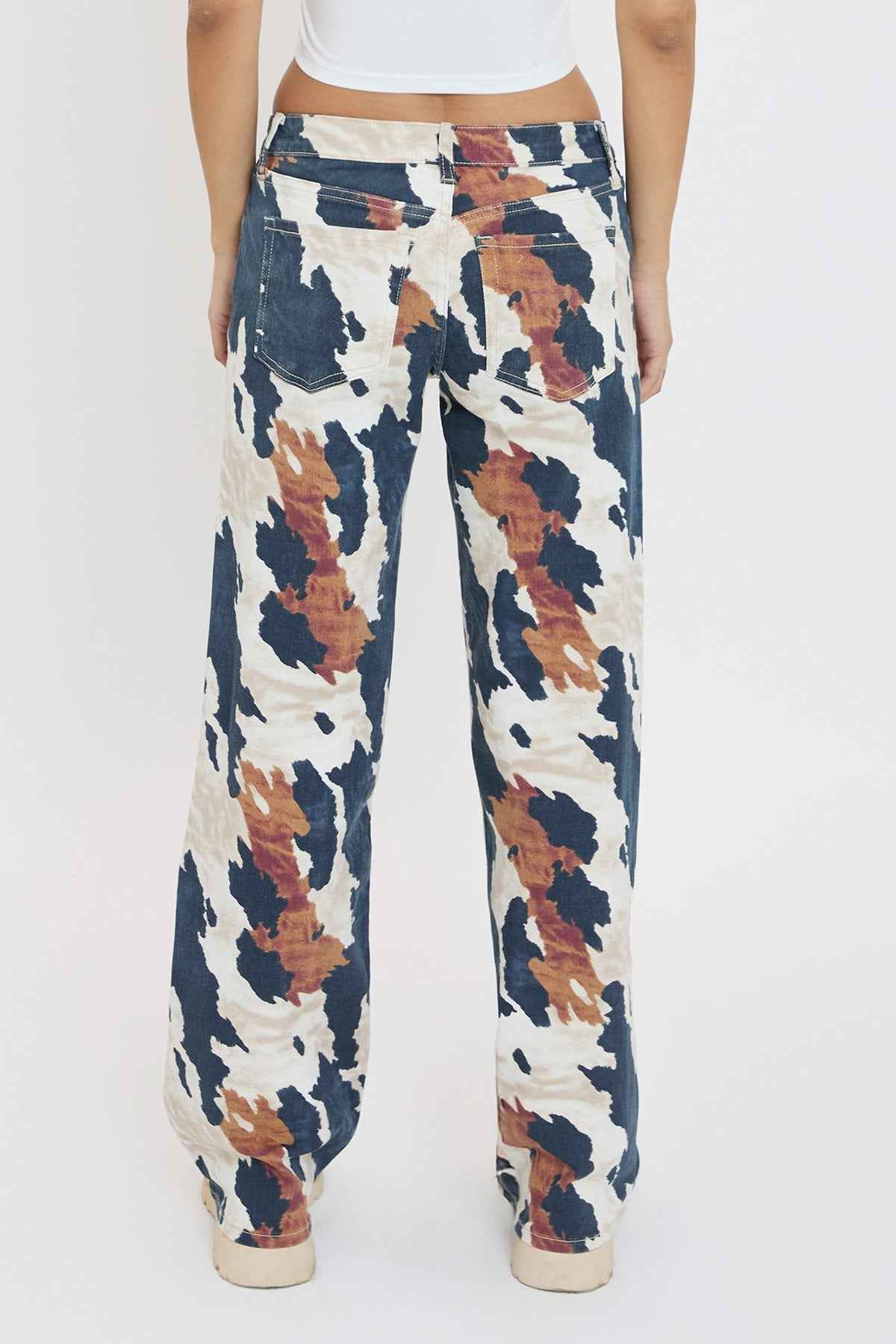 TEEK - Womens Wide Leg Britney Printed Low Rise Jeans JEANS TEEK YMJ