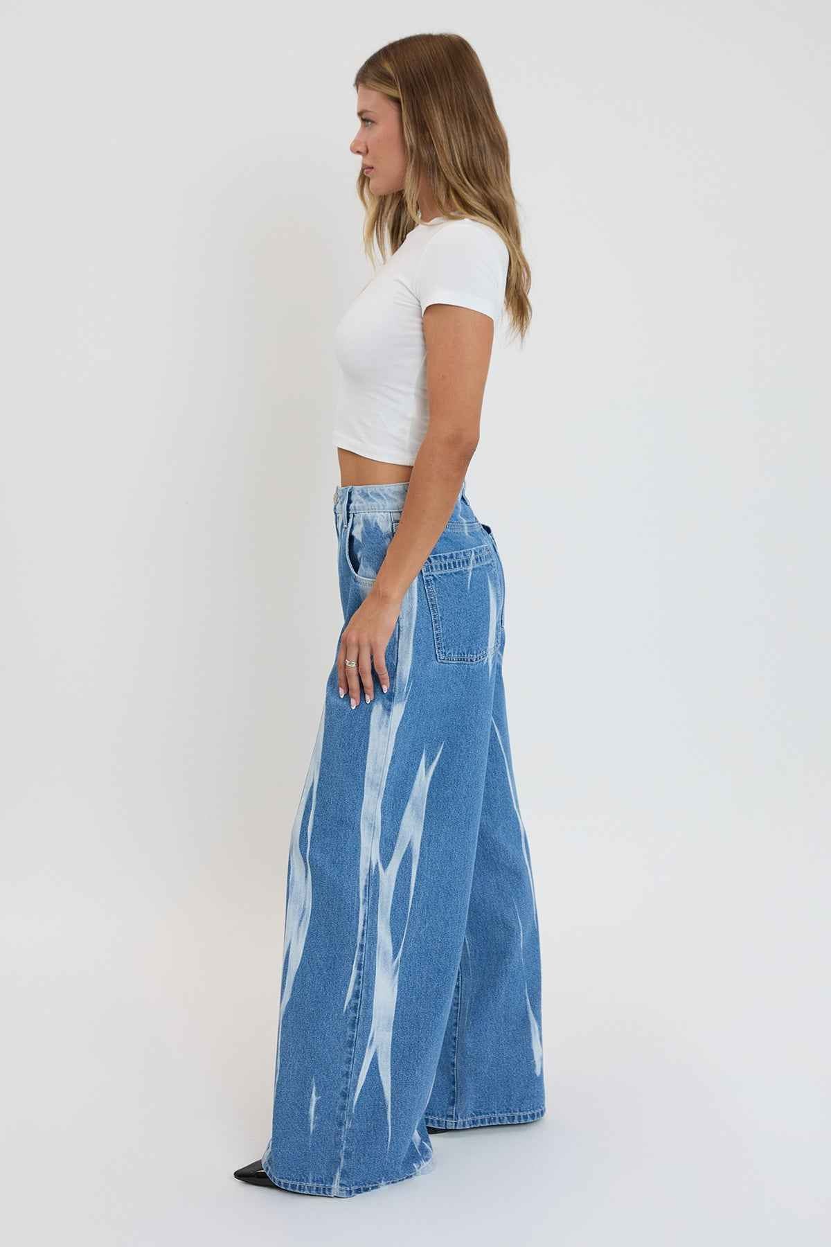 TEEK - Womens Wide Leg Billie Baggy Jeans JEANS TEEK YMJ