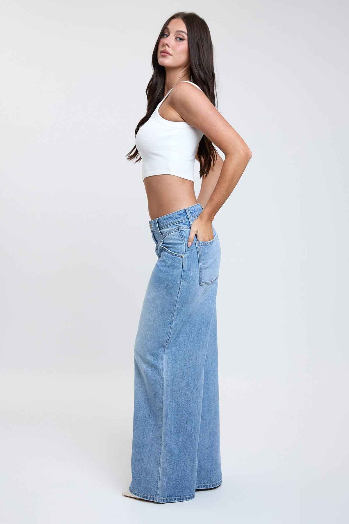 TEEK - Womens Relaxed Extra Baggy Wide Leg Jeans JEANS TEEK YMJ