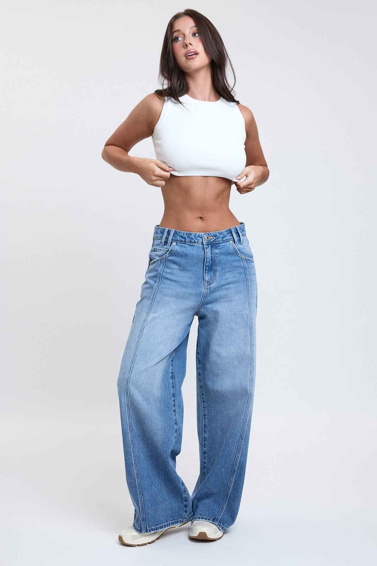 TEEK - Womens Relaxed Extra Baggy Wide Leg Jeans JEANS TEEK YMJ