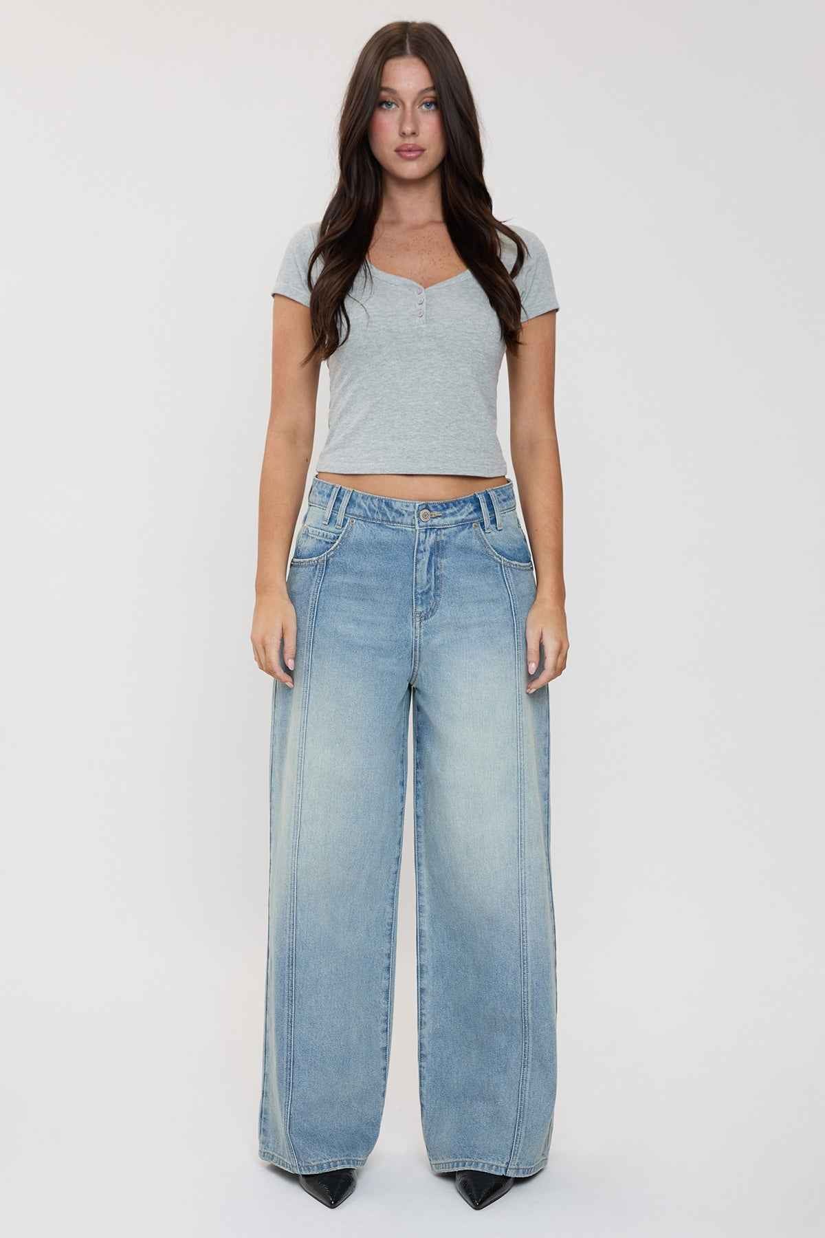 TEEK - Womens Relaxed Extra Baggy Wide Leg Jeans JEANS TEEK YMJ