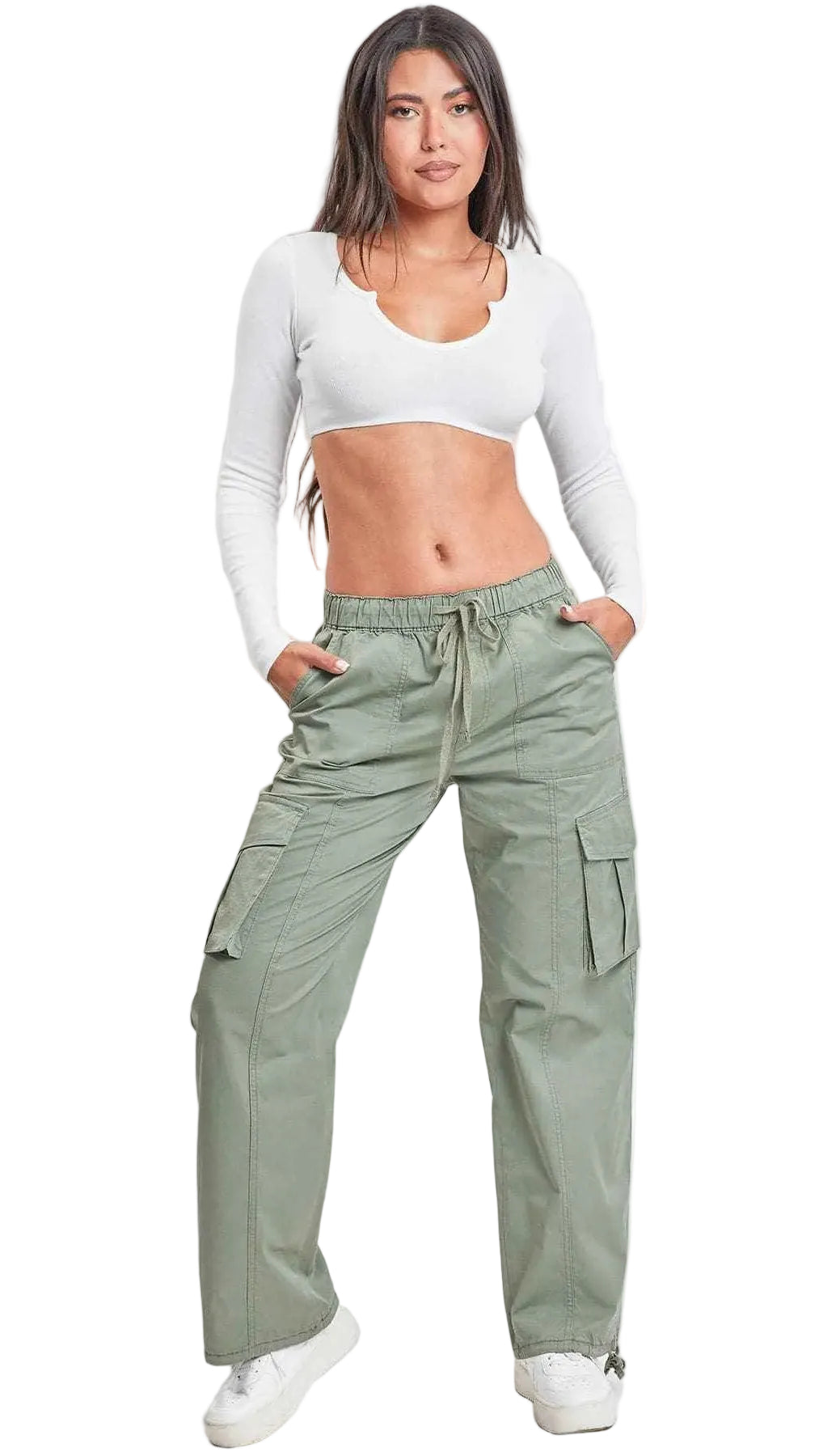 Women's Mid Rise Pull On Cargo Pants