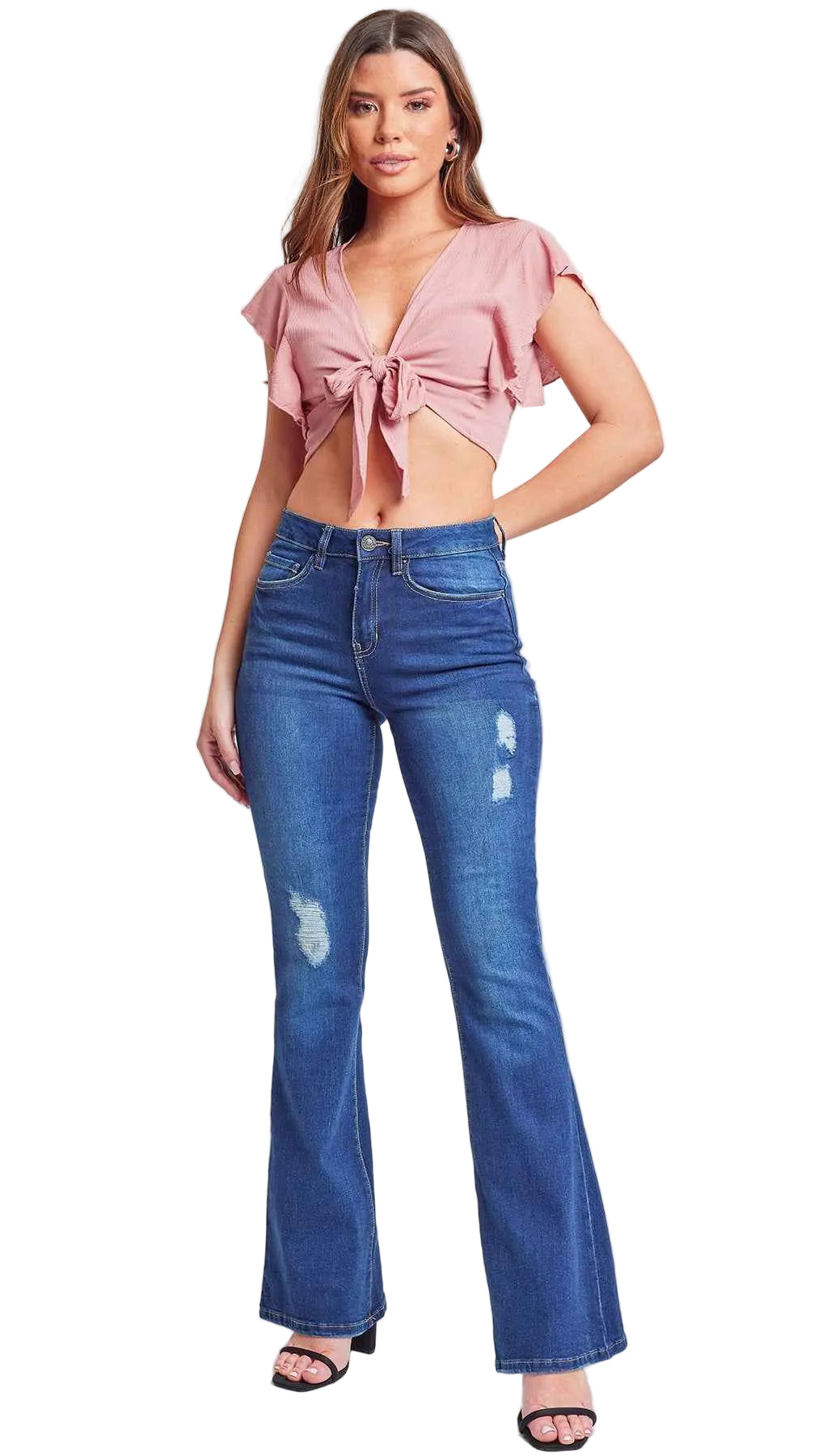 TEEK - Womens Essential Flare Jeans - Long Inseam Pants YMI JEANS