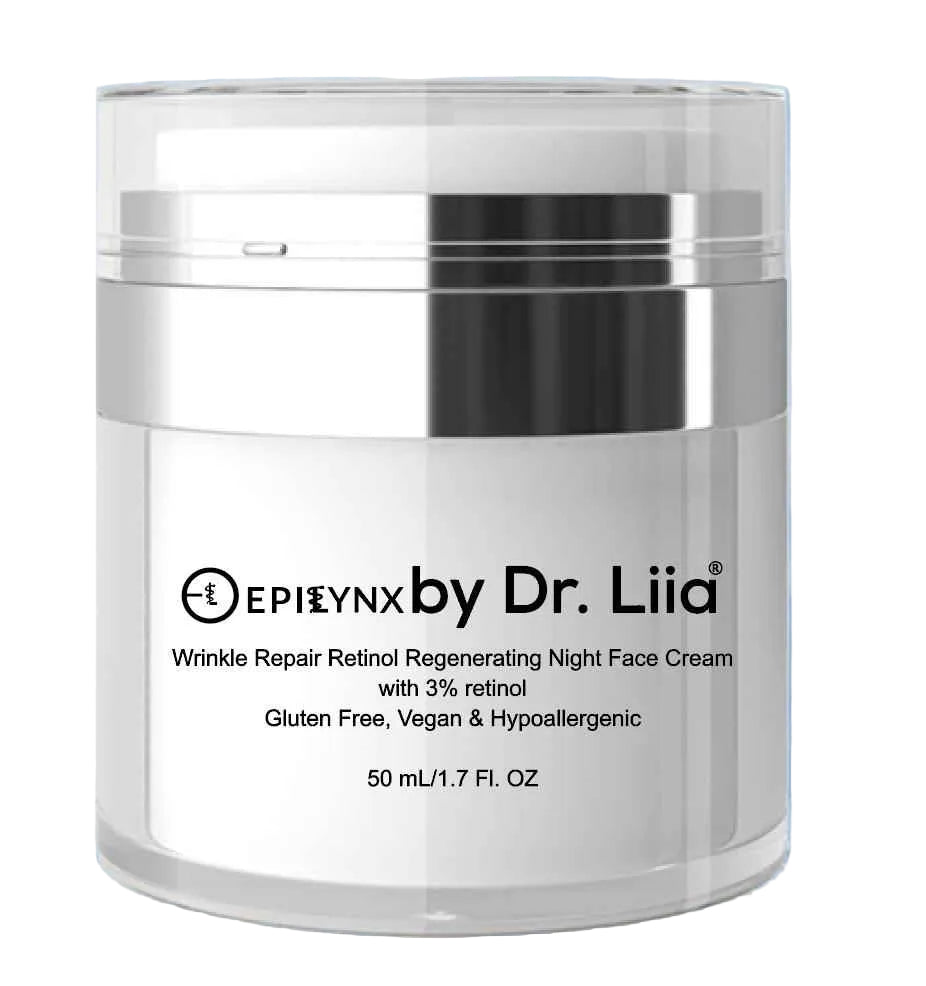 Wrinkle Repair Retinol Night Cream – Vegan, Gluten-Free, Regenerating Anti-Aging Moisturizer Face Creams EpiLynx