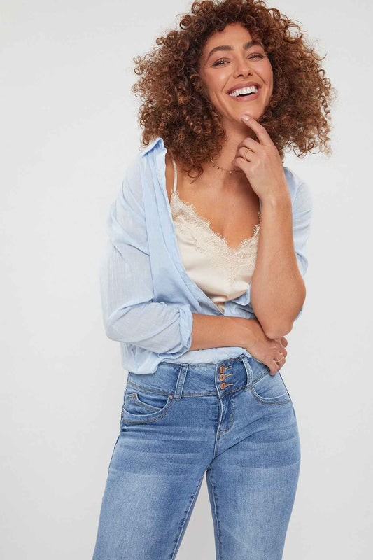 Women's Petite Skinny WannaBettaButt 3 Button Ankle Sustainable Jean