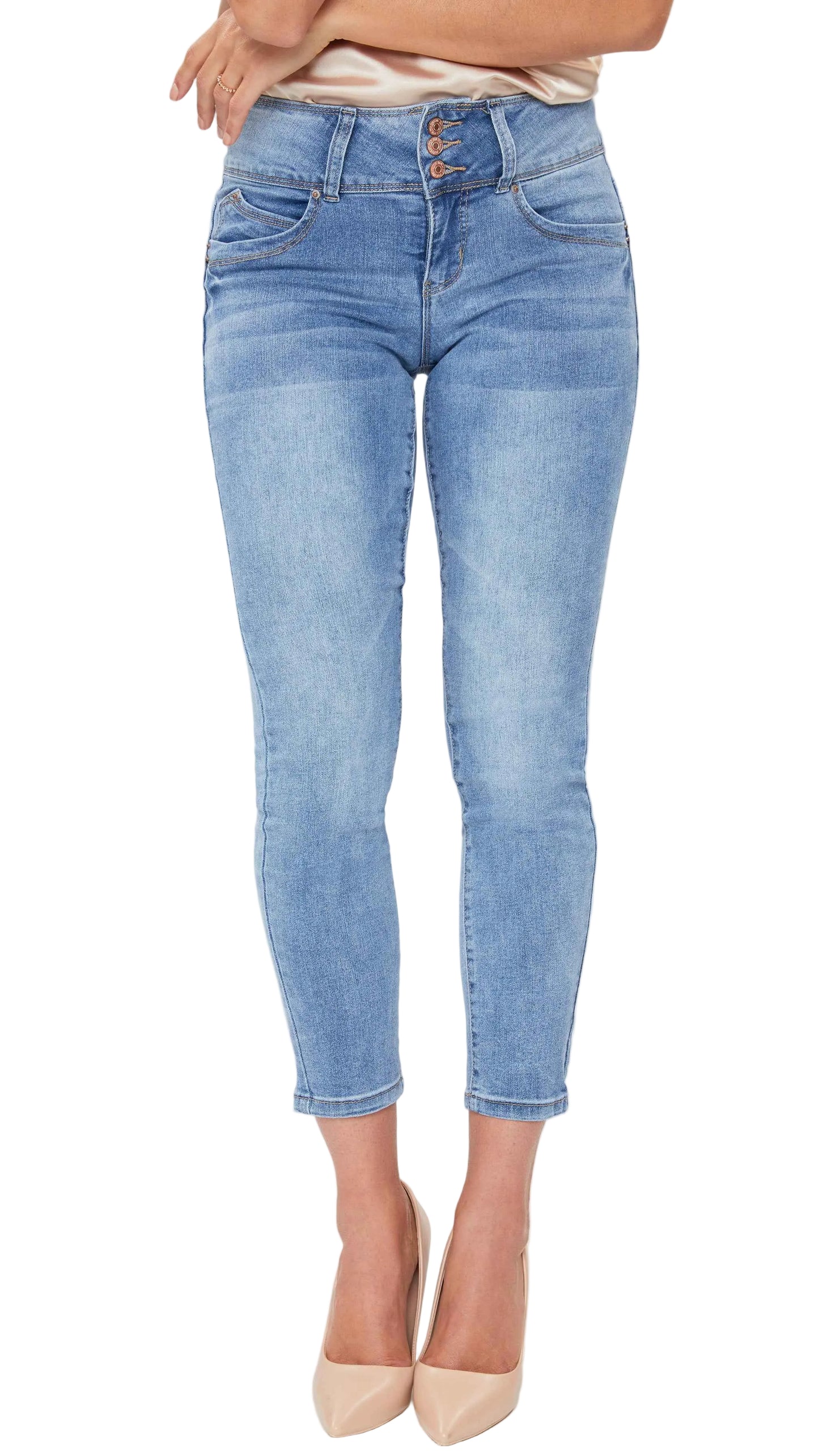 Women's Petite Skinny WannaBettaButt 3 Button Ankle Sustainable Jean