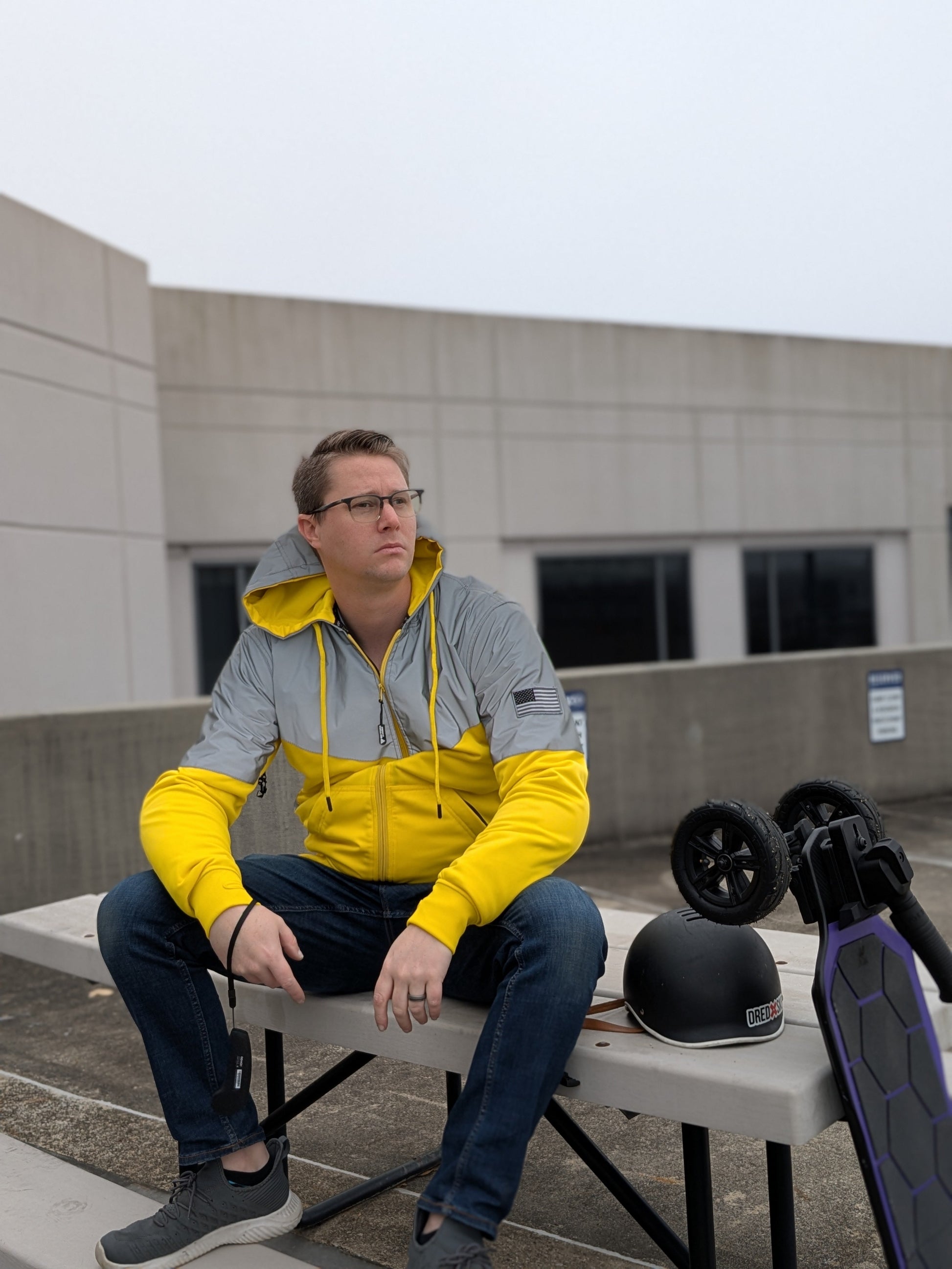 TEEK - Mens Ultra Reflective Padded Hoodie Yellow Eclipse JACKET TEEK BR