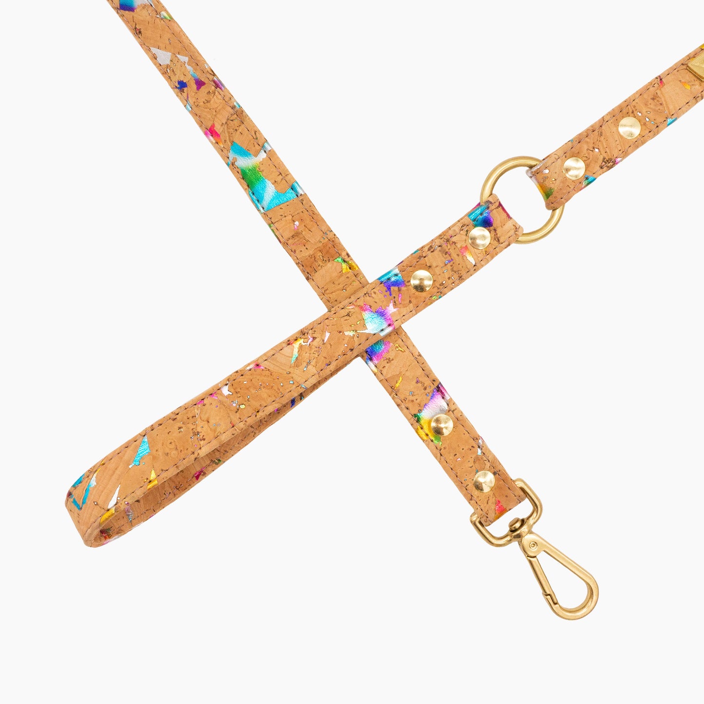 TEEK - Rainbow Pride Cork Leather Leash PET SUPPLIES TEEK DIP S/M Silver Color