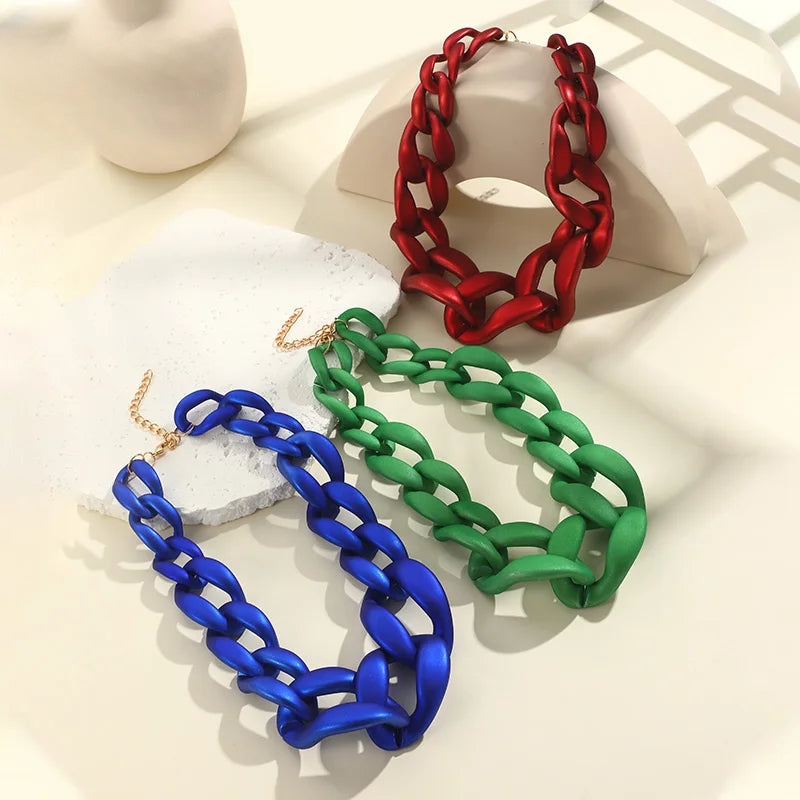 TEEK - Color Resin Linked Necklaces JEWELRY theteekdotcom   