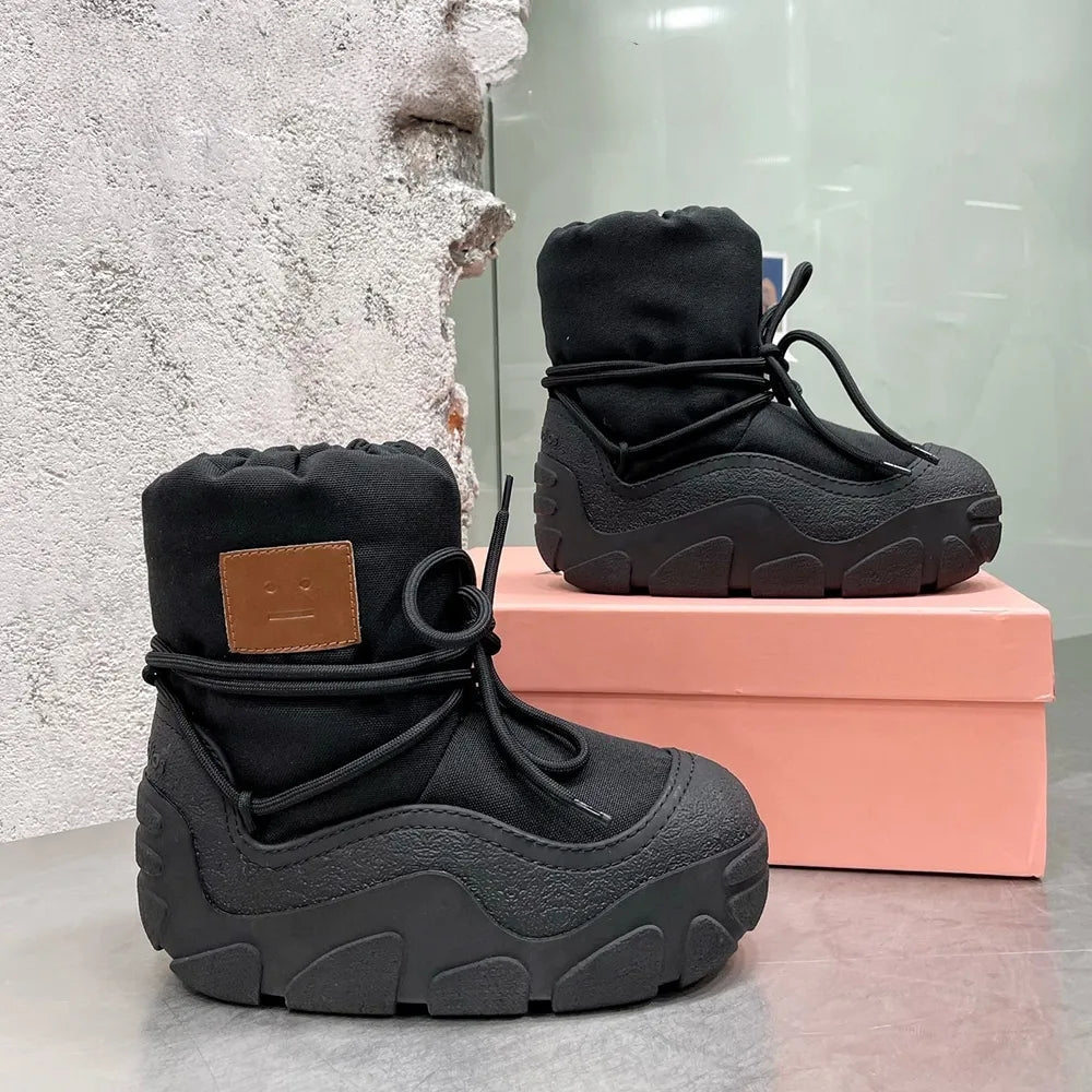 TEEK - Microfiber Leather Fleece Snow Boots SHOES theteekdotcom Black 5.5 