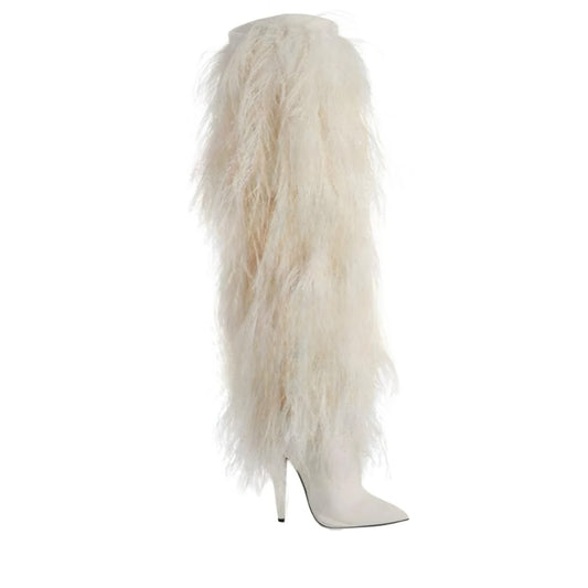 TEEK - Furry Thigh High Boots SHOES theteekdotcom   