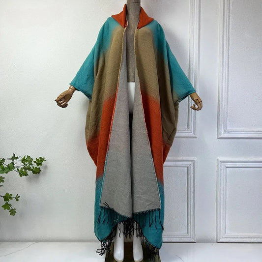 TEEK - Warm Hooded Kaftan Shawl Dress SHAWL theteekdotcom   