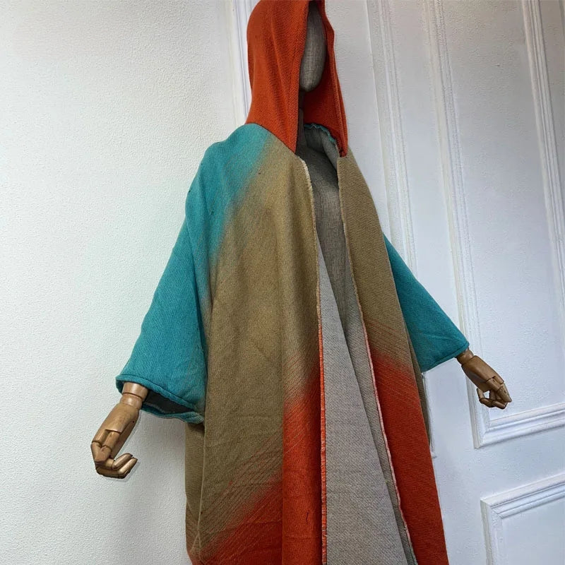 TEEK - Warm Hooded Kaftan Shawl Dress SHAWL theteekdotcom One Size  