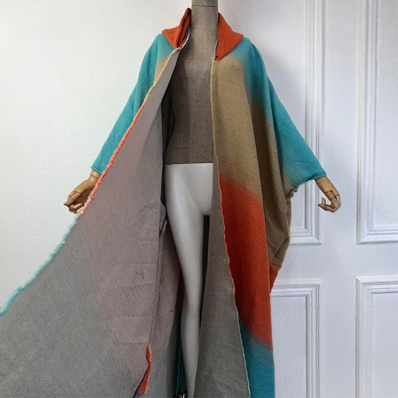 TEEK - Warm Hooded Kaftan Shawl Dress SHAWL theteekdotcom   