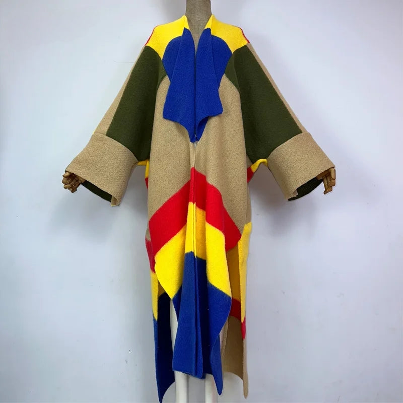TEEK - Knitted Kaftan Color Block Shawl SHAWL theteekdotcom 1 One Size 