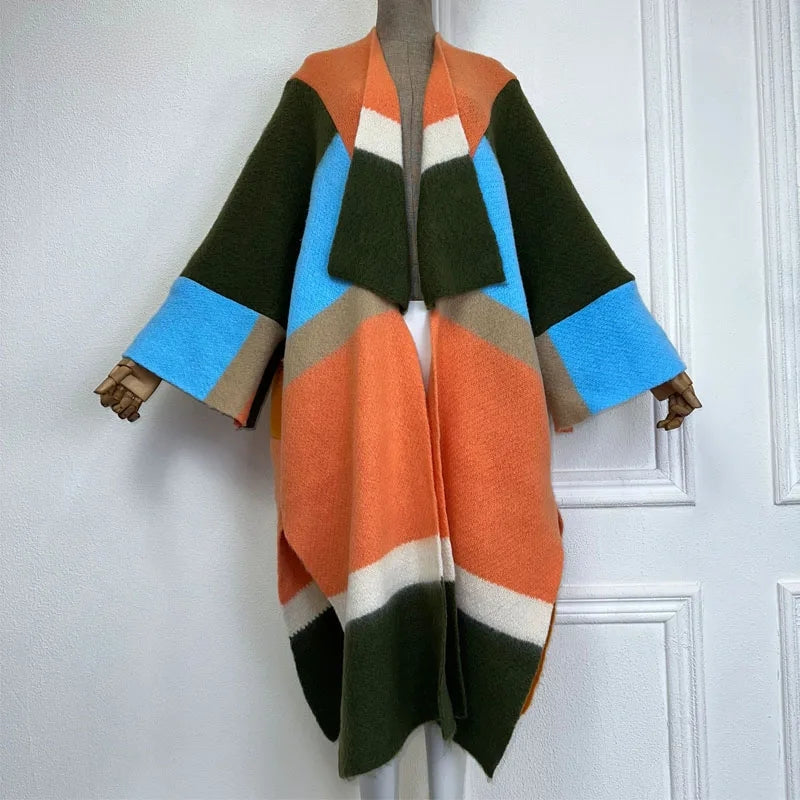TEEK - Knitted Kaftan Color Block Shawl SHAWL theteekdotcom 5 One Size 