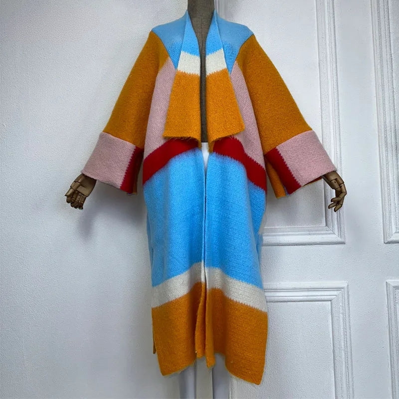 TEEK - Knitted Kaftan Color Block Shawl SHAWL theteekdotcom 4 One Size 