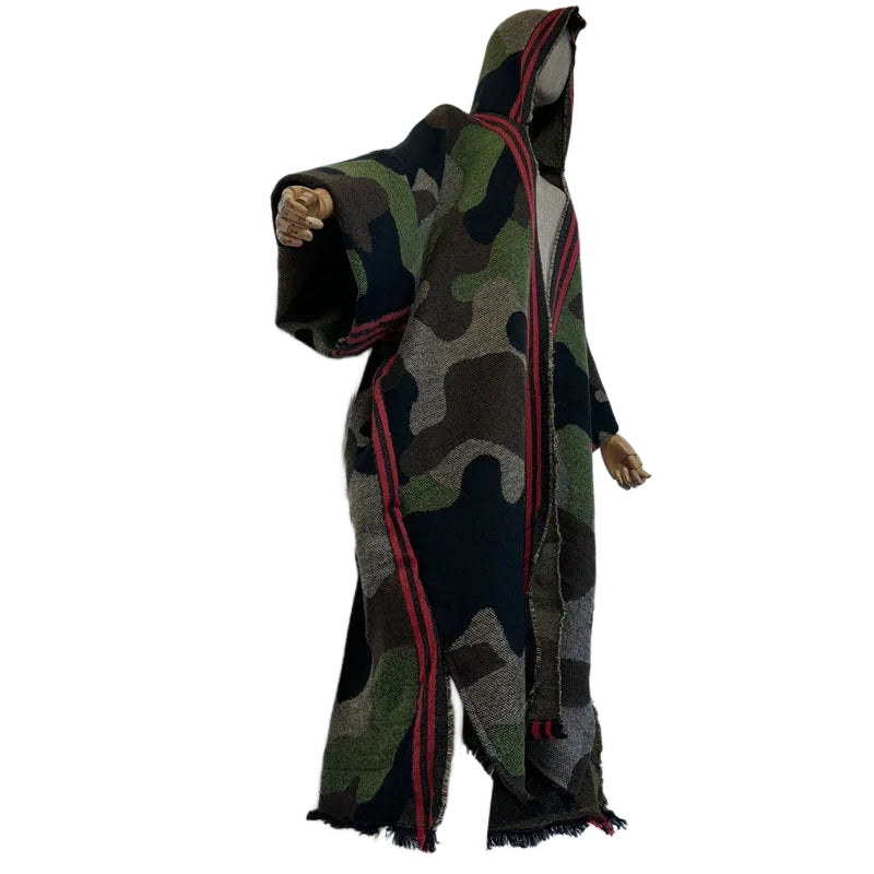 TEEK - Camo Hooded Kaftan Cardigan Shawl Dress SHAWL theteekdotcom   