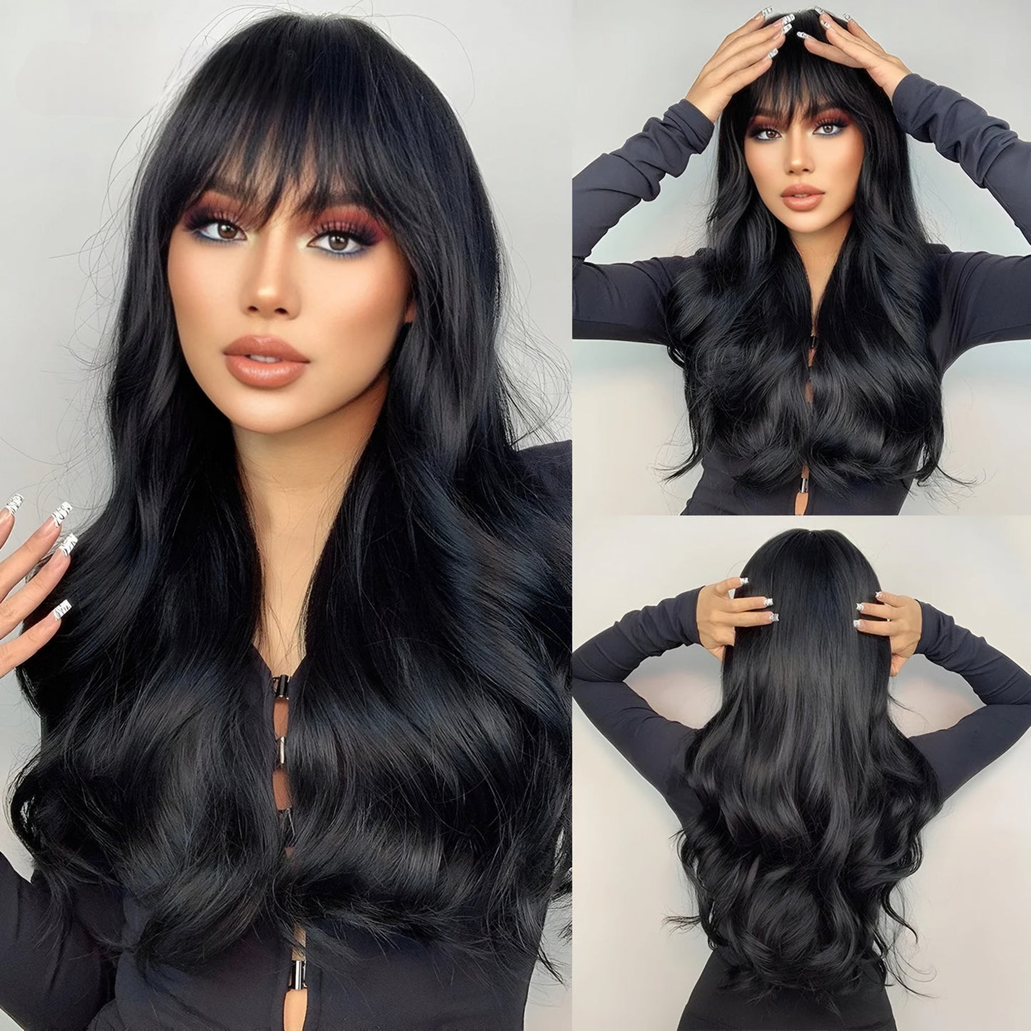 TEEK - Medium Length Wavy Bang Synthetic Wig HAIR theteekdotcom LC344-1  