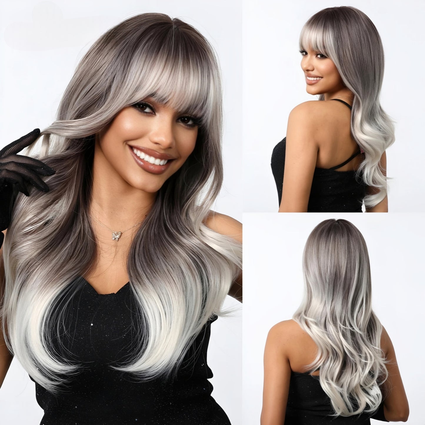 TEEK - Medium Length Wavy Bang Synthetic Wig HAIR theteekdotcom LC1198-1  