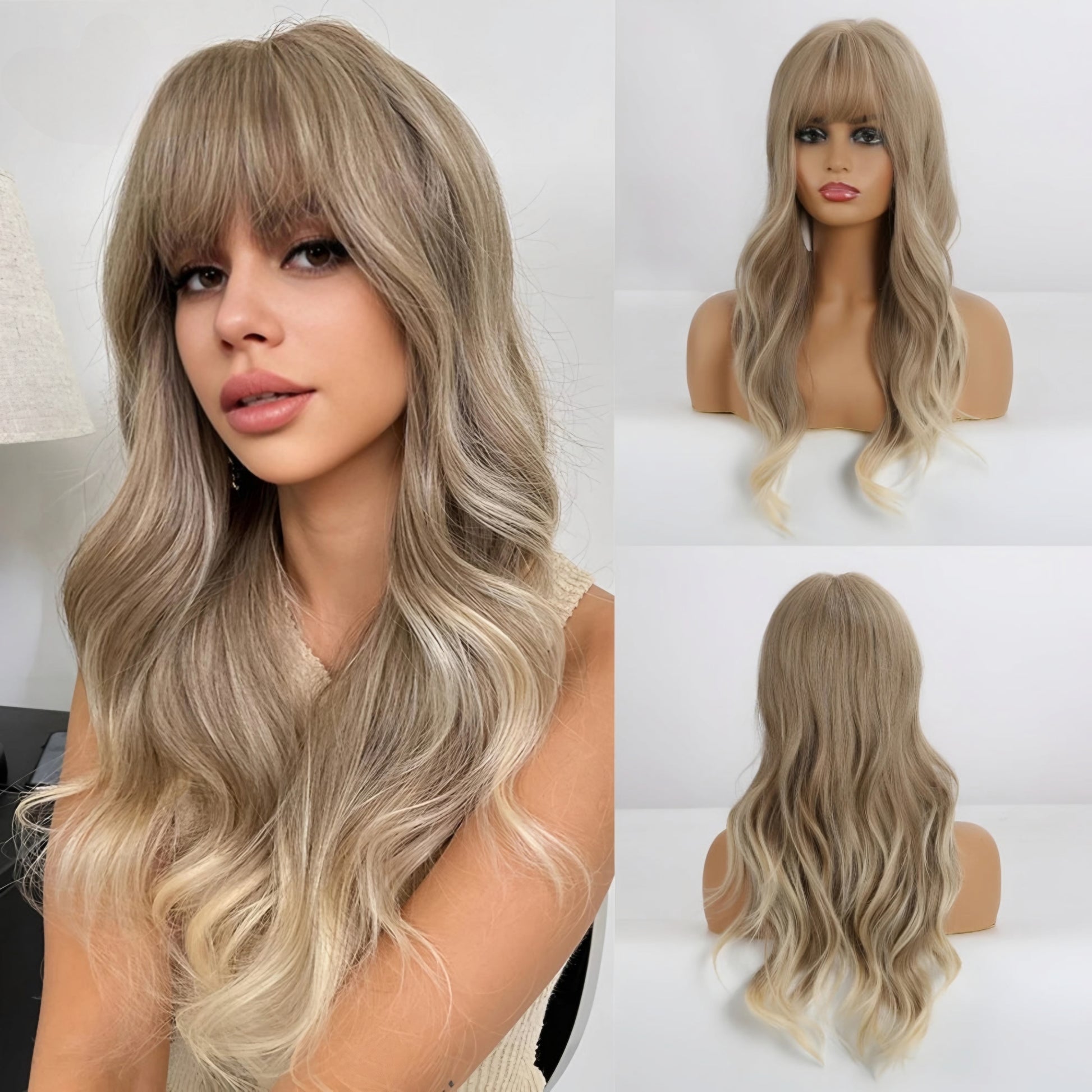 TEEK - Medium Length Wavy Bang Synthetic Wig HAIR theteekdotcom LC226-1  