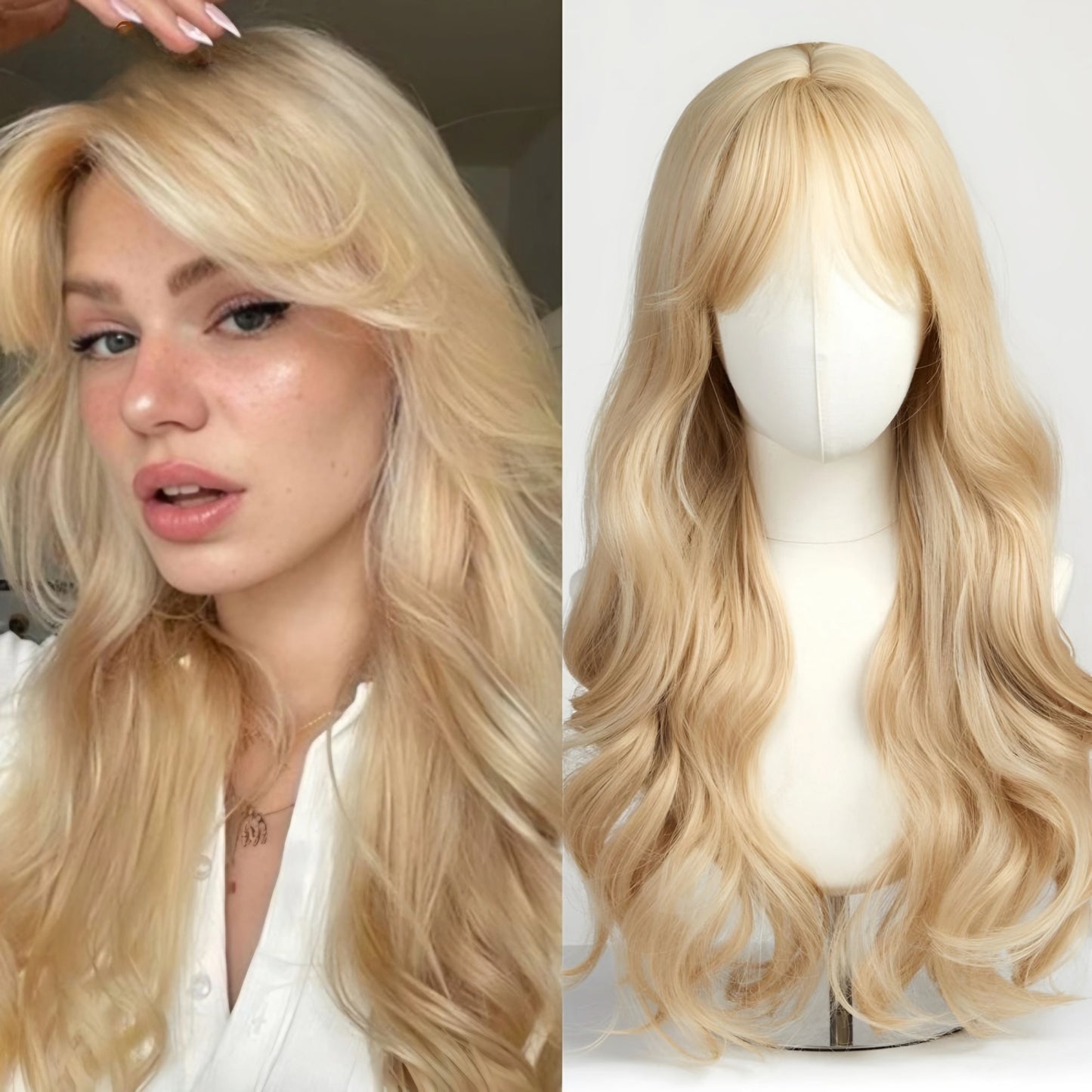 TEEK - Medium Length Wavy Bang Synthetic Wig HAIR theteekdotcom LC270-1  