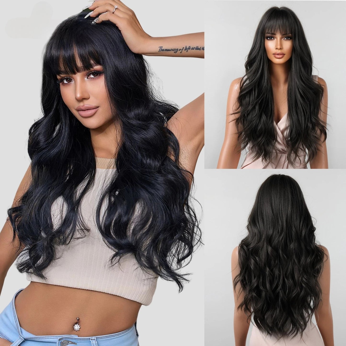 TEEK - Medium Length Wavy Bang Synthetic Wig HAIR theteekdotcom LC2088-1  