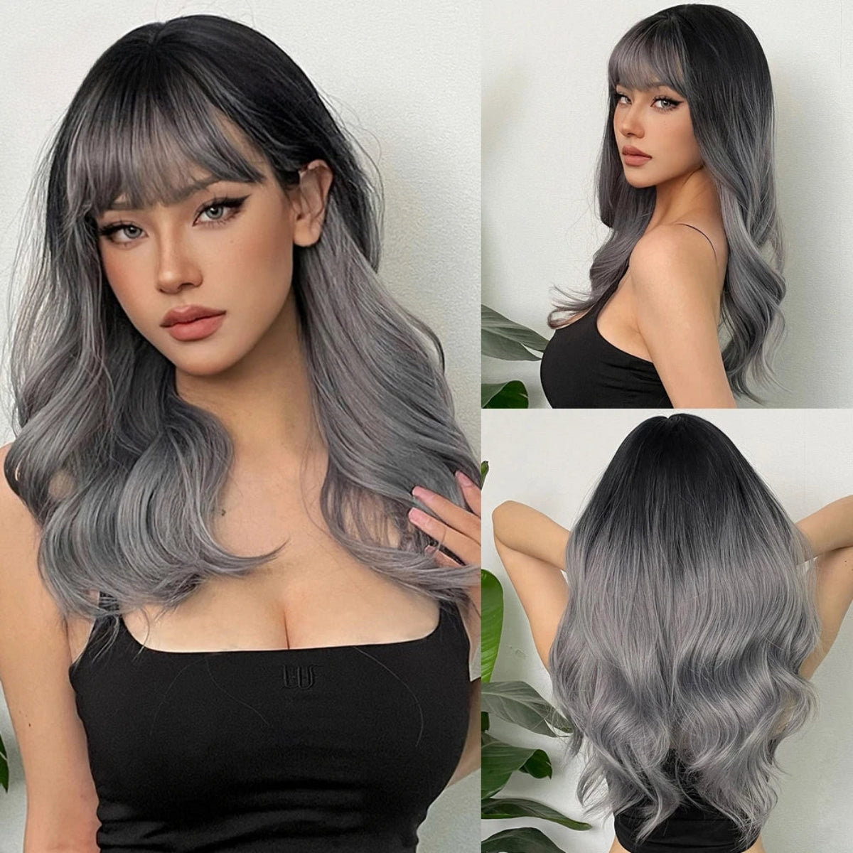 TEEK - Medium Length Wavy Bang Synthetic Wig HAIR theteekdotcom LC6057-1  