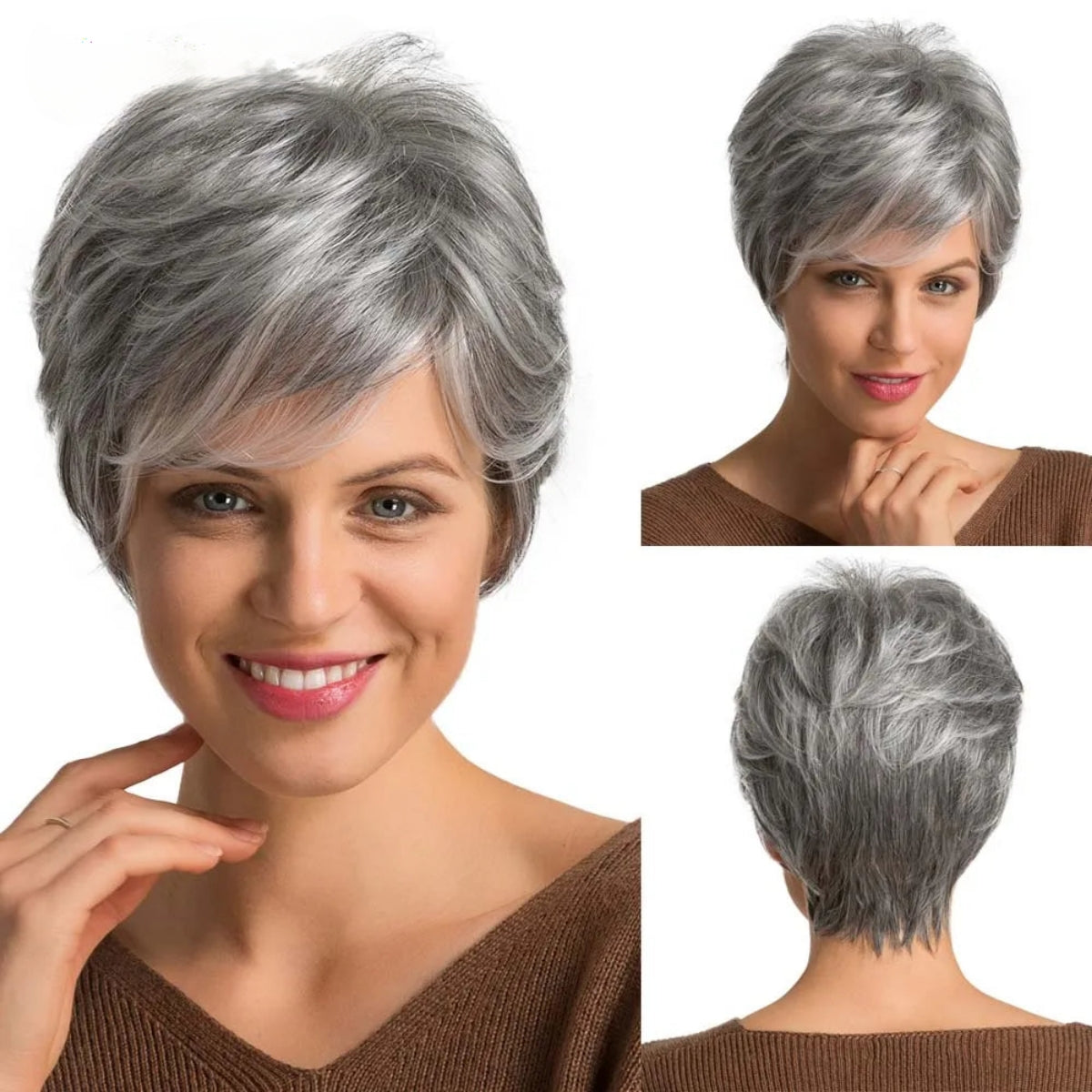 TEEK - Short Champagne Blonde Pixie Cut Wig HAIR theteekdotcom Wig-WM3025-1 30% Human Hair 