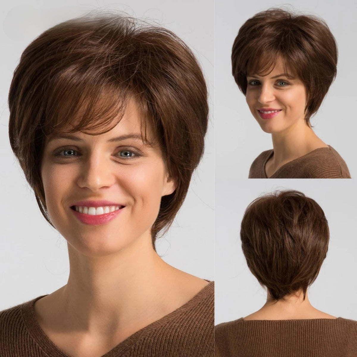 TEEK - Short Champagne Blonde Pixie Cut Wig HAIR theteekdotcom Wig-RS042n-M830 30% Human Hair 