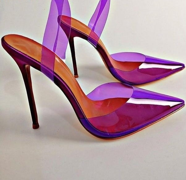 TEEK - Delicious PVC Slingback Heels | Various Colors SHOES theteekdotcom purple 5.5 