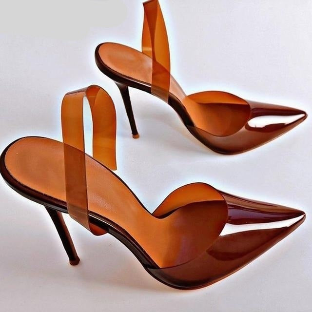 TEEK - Delicious PVC Slingback Heels | Various Colors SHOES theteekdotcom brown 5.5 