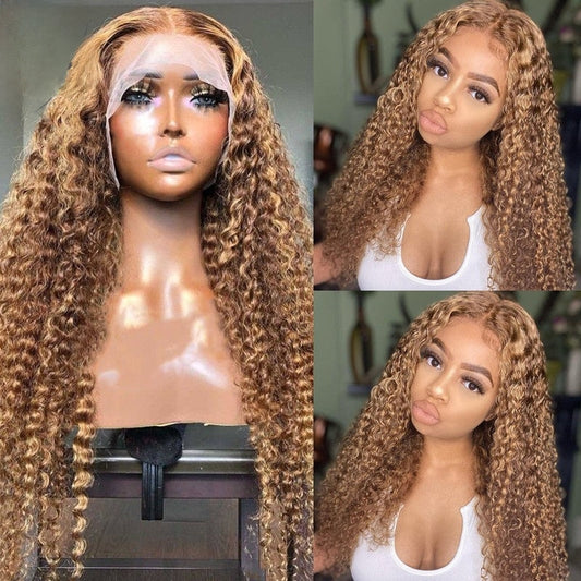 TEEK - Curly Drip Wig HAIR theteekdotcom Color Highlight 27 30inches 13x6 Frontal Wig 180