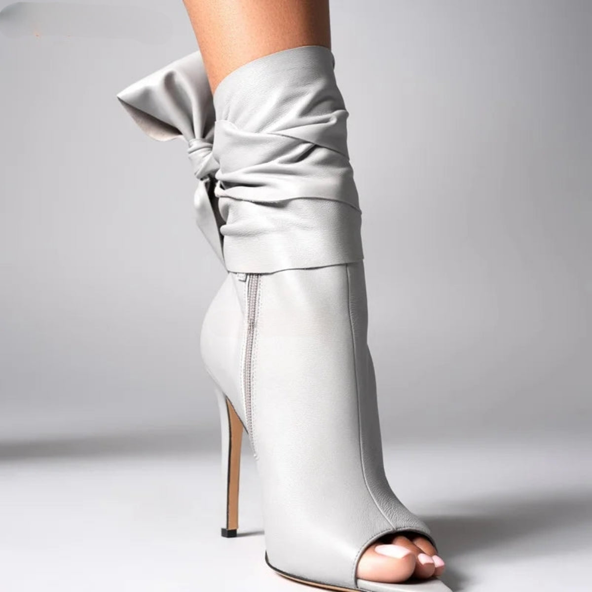 TEEK - Open-Toe Pointed Bow Boots SHOES theteekdotcom